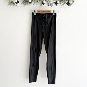 Good American Women’s Bombshell Legging Black Faux Leather Size 1 84061